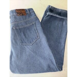 Stanley fleece lined warm dark wash work blue jeans mens‎ 36x32